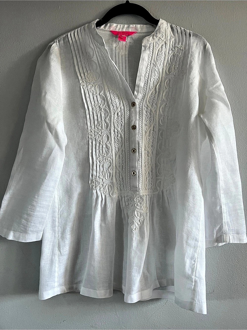 Lilly Pulitzer Amelia Island Tunic Cotton White size XS (fits S)